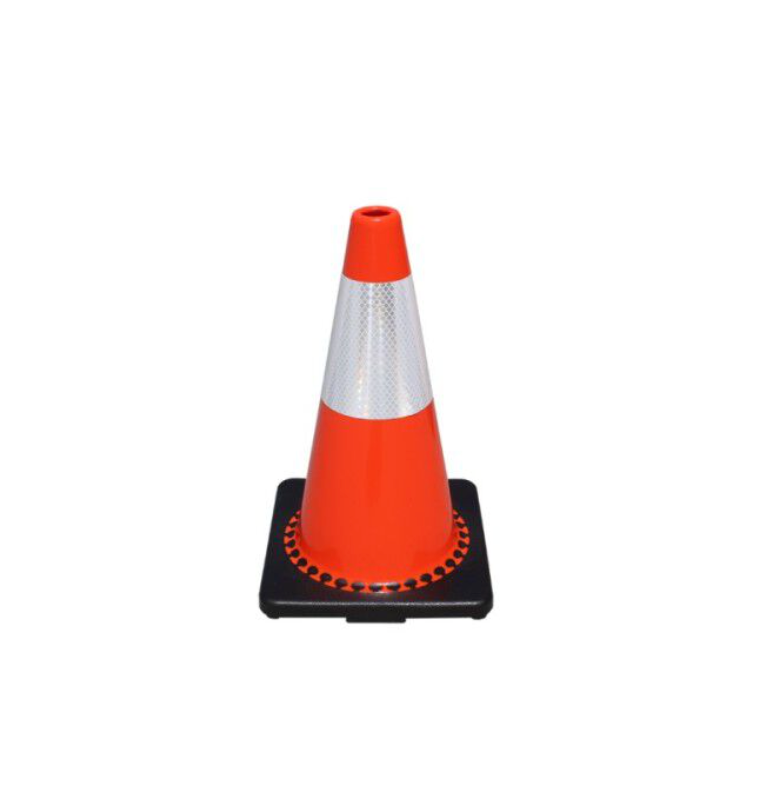 Vizcon Fluorescent Orange 18in TrafFix PVC Cone with 6in Collar